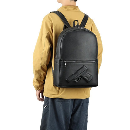 Genuine Cowhide Leather Backpack for Men – Large 15" Laptop Travel Bag