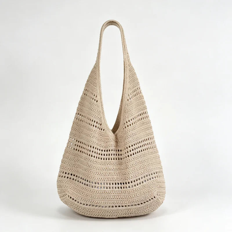 Hollow Woven Tote Bag for Women – Korean Beach Shoulder Bag