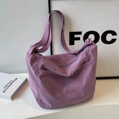 Nylon Shoulder Bag for Women – Casual Commuter Hobo Tote