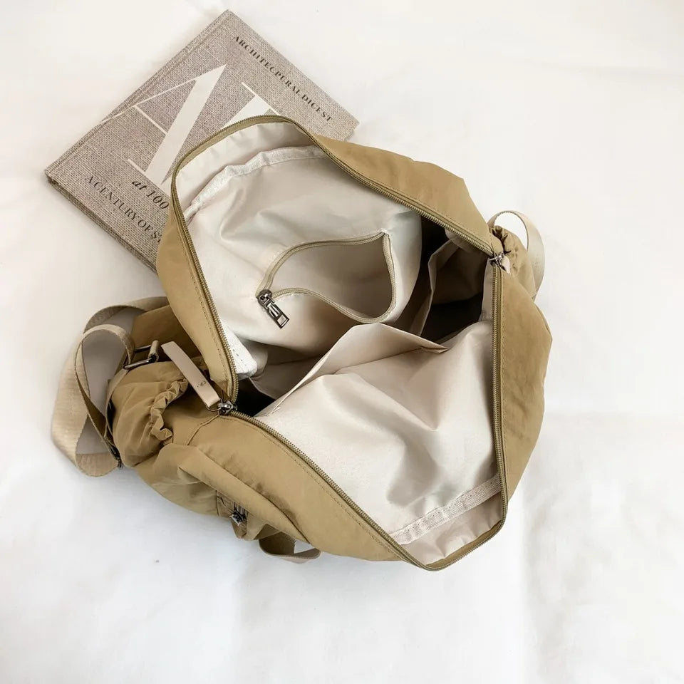 Women's Lightweight Nylon Backpack – Large Capacity Multi-Pocket Daypack