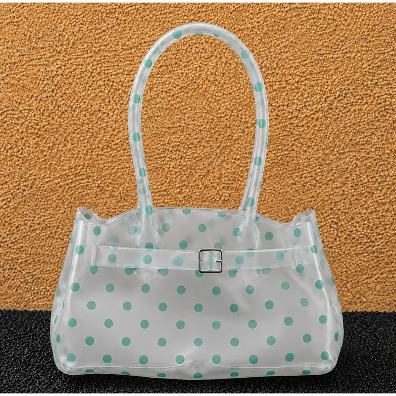 Polka Dot Jelly Shoulder Bag – Clear PVC Women's Handbag