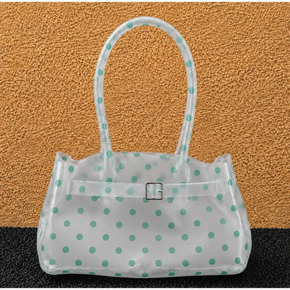 Polka Dot Jelly Shoulder Bag – Clear PVC Women's Handbag