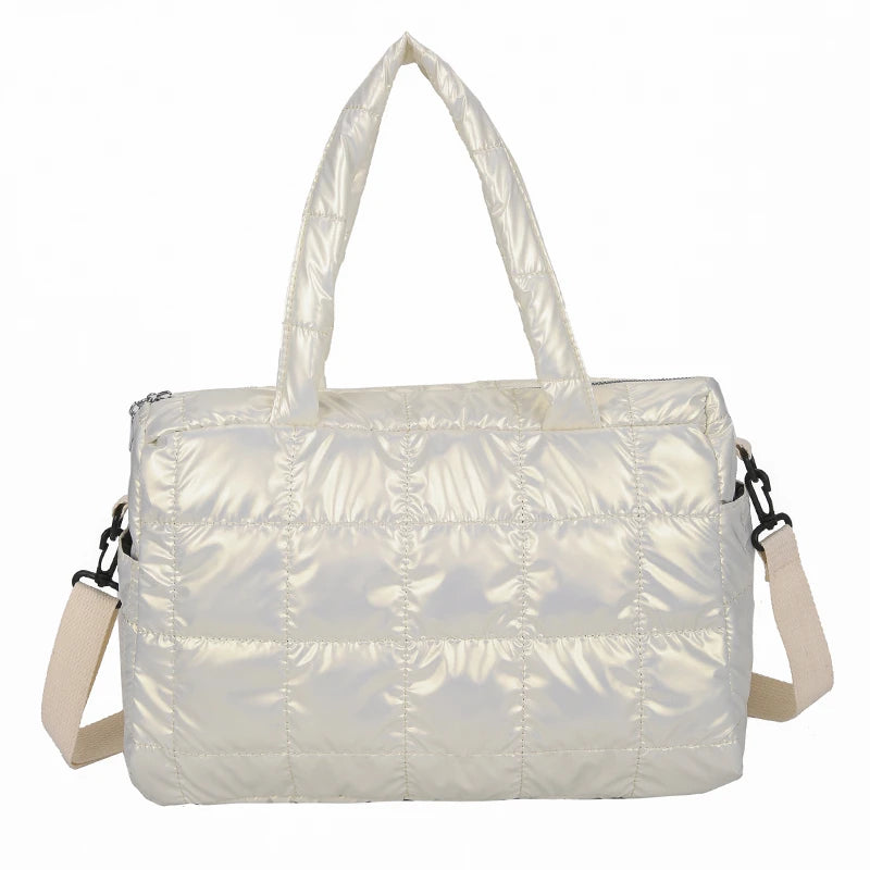 Quilted Puffer Tote Bag for Women – Padded Shoulder Bag