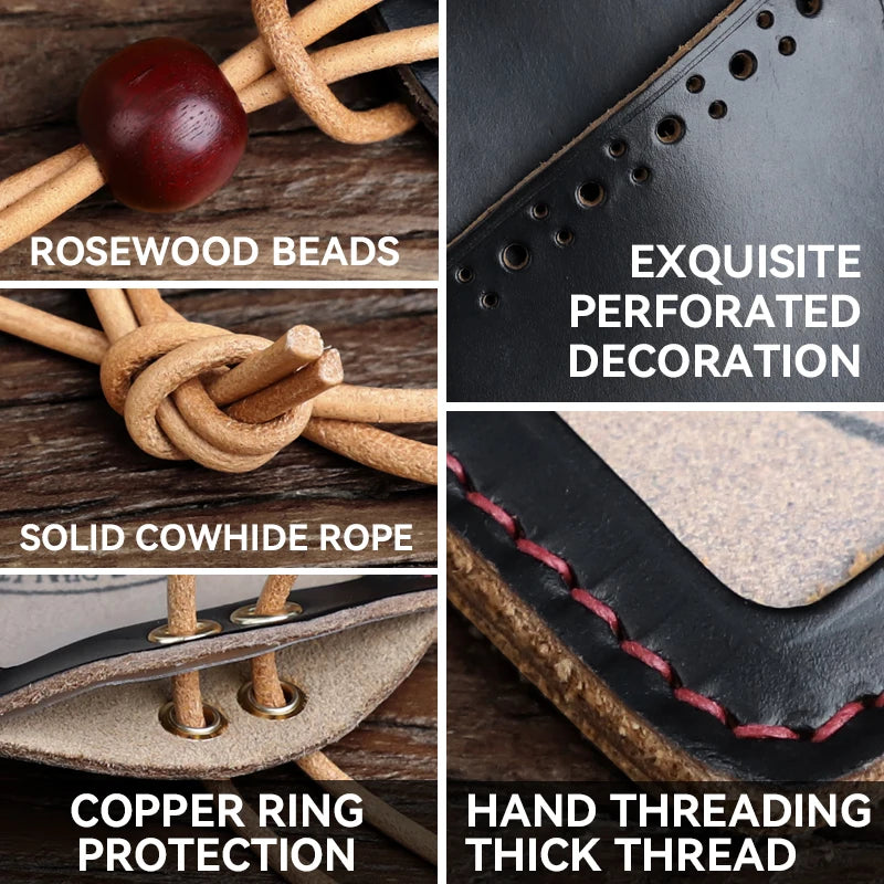 Horween Leather ID Badge Holder with Lanyard