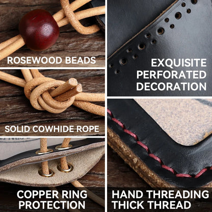 Horween Leather ID Badge Holder with Lanyard