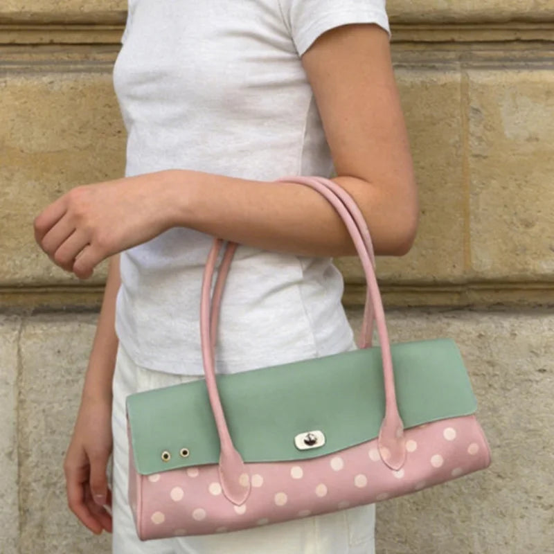 Jelly Handbag with Lock Clasp – Korean Color-Block Shoulder Bag