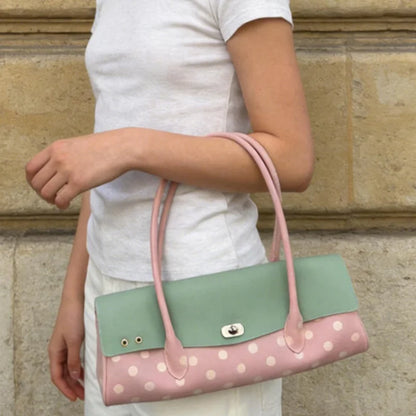 Jelly Handbag with Lock Clasp – Korean Color-Block Shoulder Bag