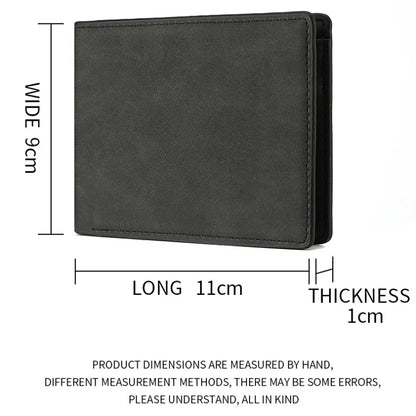 Men's Slim PU Leather Wallet – Bifold with Zipper & Card Slots
