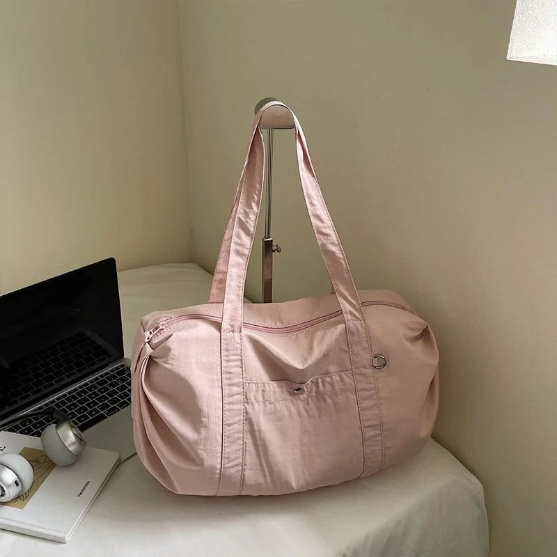 Women's Large Capacity Nylon Travel Duffle Bag – Lightweight & Waterproof