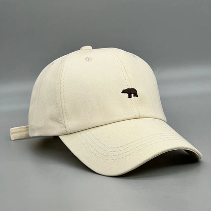 Summer Versatile Polar Bear Embroidered Baseball Cap Large Brim Small Face Unisex Duckbill Cap Both