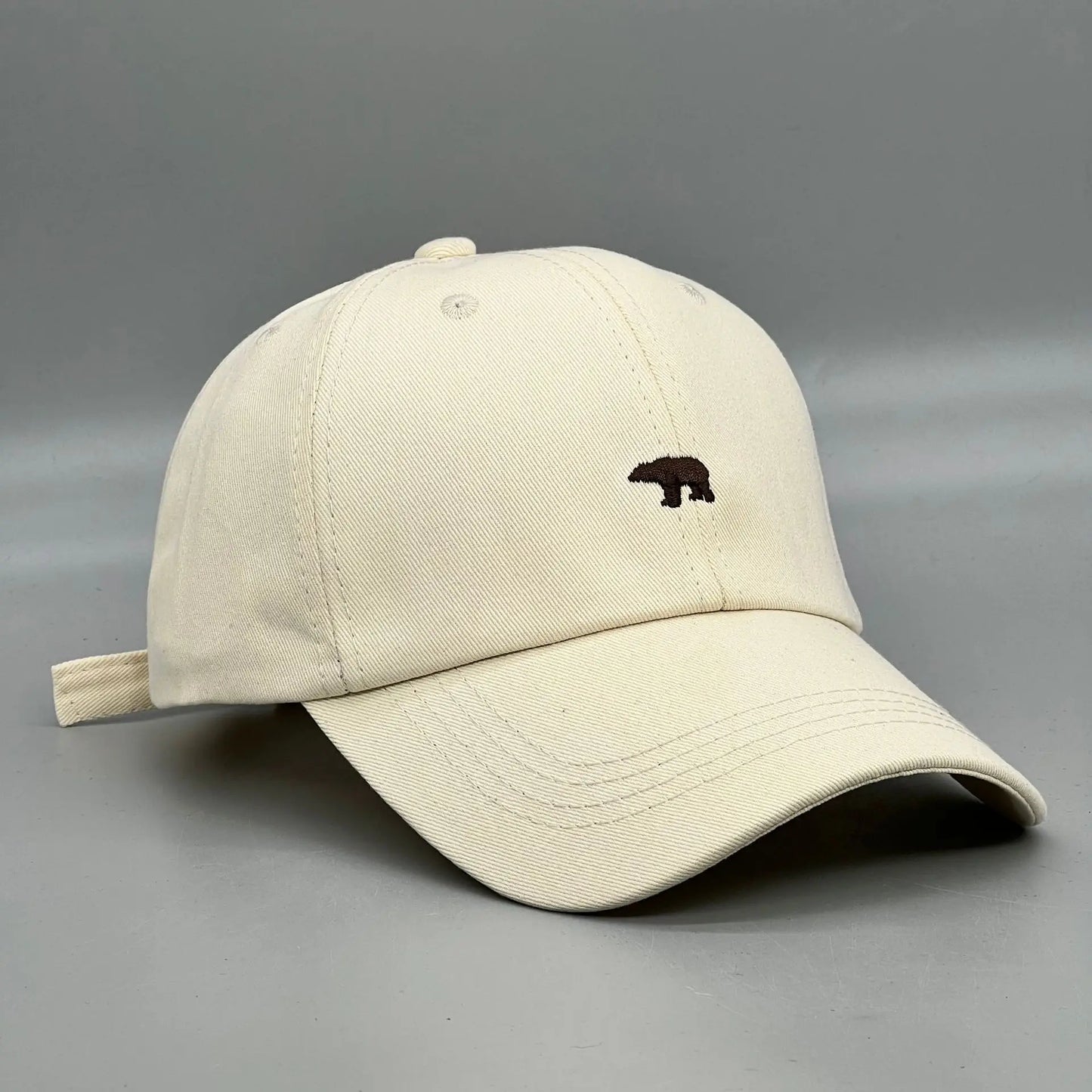 Polar Bear Embroidery Baseball Cap – Lightweight Cotton Hat with UV Protection