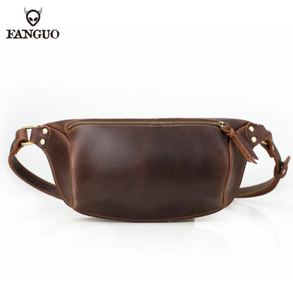 Leather Chest Bag for Men – Handmade Vintage Crossbody & Shoulder Pack