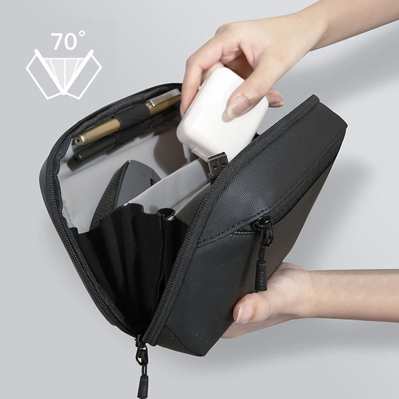 Travel Electronics Organizer Bag – 3-Layer Cord & Tech Storage Case