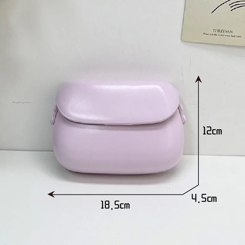 Women Messenger Bag Pu Leather Shiny Shoulder Hard Flip Buckle Mobile Phone Outing Coin Purse
