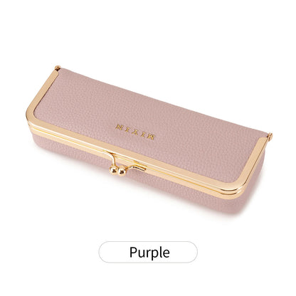 Women's Retro PU Leather Glasses Case Multi-Function Storage Box