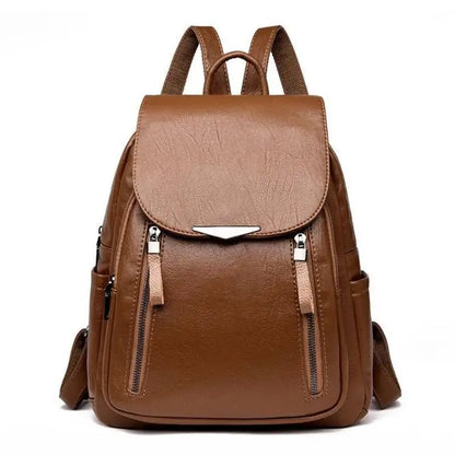 PU Leather Backpack for Women – Travel Shoulder Bag & School Rucksack