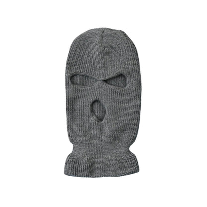 Winter Motorcycle Windproof Full Face Knit Hats Ski Mask Men Warm Wool Balaclava Embroidery Knitted