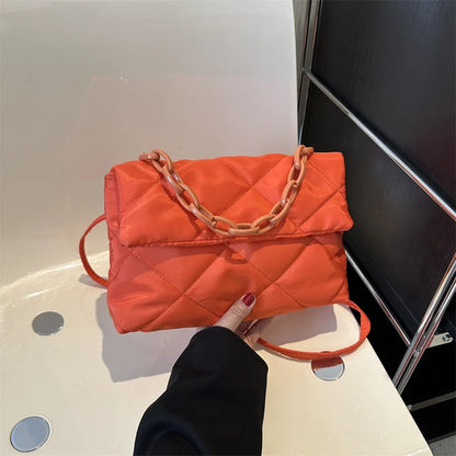 Diamond Quilted Crossbody Bag for Women – Chain Shoulder Handbag