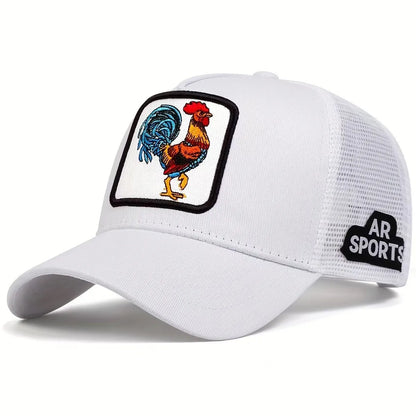 Cute Animal Embroidery Trucker Cap – Mesh Baseball Hat