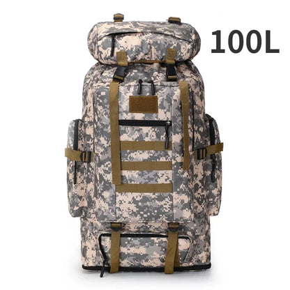 Tactical Mountaineering Backpack 80L/100L – Hiking & Camping Bag
