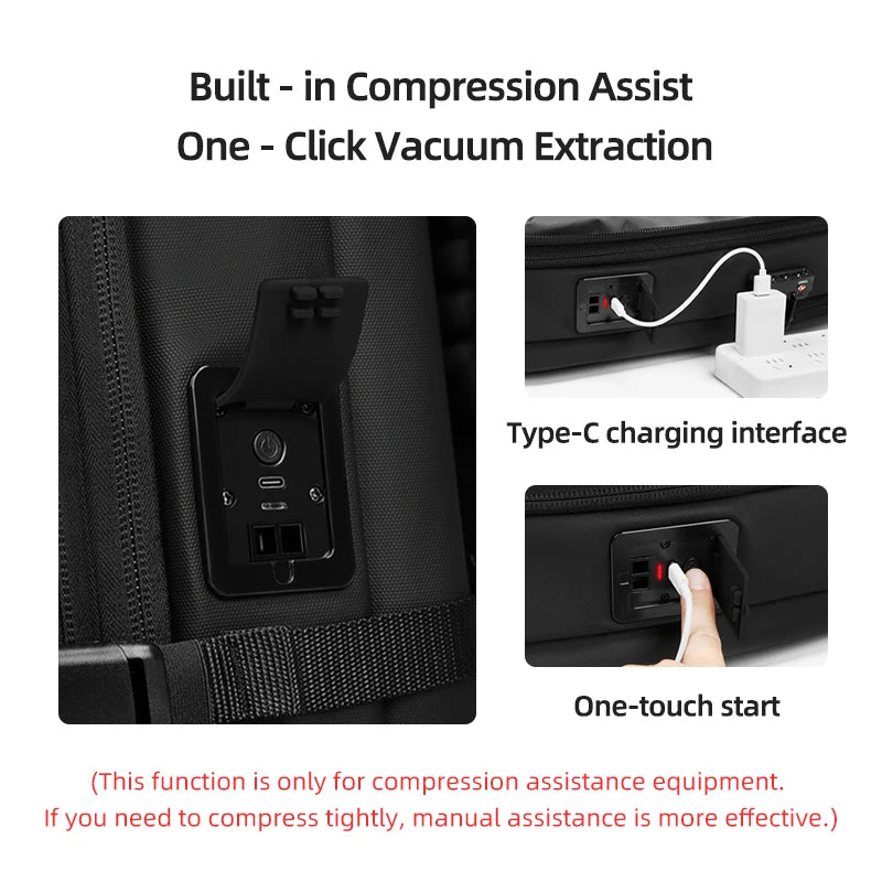 Vacuum Compression Travel Backpack with Electric Pump – 17" Laptop