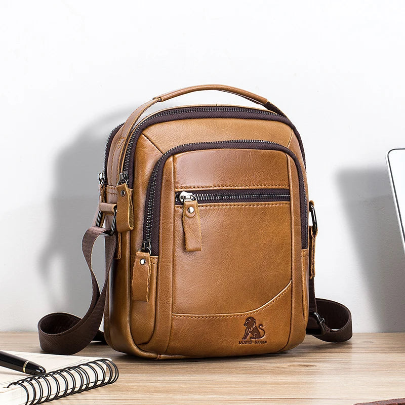 Men's Genuine Leather Shoulder Bag – Crossbody Messenger Bag