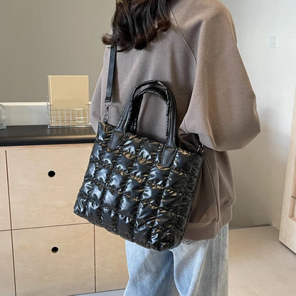 Quilted Puffy Tote Bag for Women – Large Capacity Crossbody