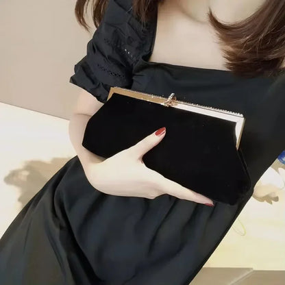 Rhinestone Evening Clutch Bag for Women – Velvet Glitter Banquet Purse