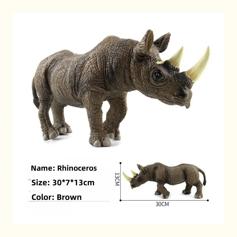 Rhinoceros Animal Figure – 27.5cm Realistic PVC Safari Toy
