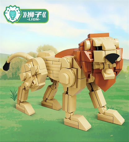 Wild Animal Building Blocks Set – Mini Safari Figures Brick Toy