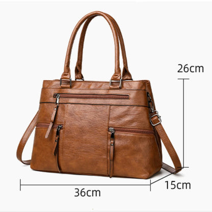 Women's Leather Tote Handbag – Top Handle Shoulder & Crossbody Bag