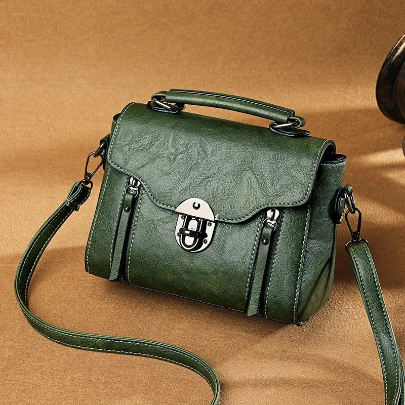 Crossbody Bag for Women – Vintage PU Leather Flap Satchel Purse