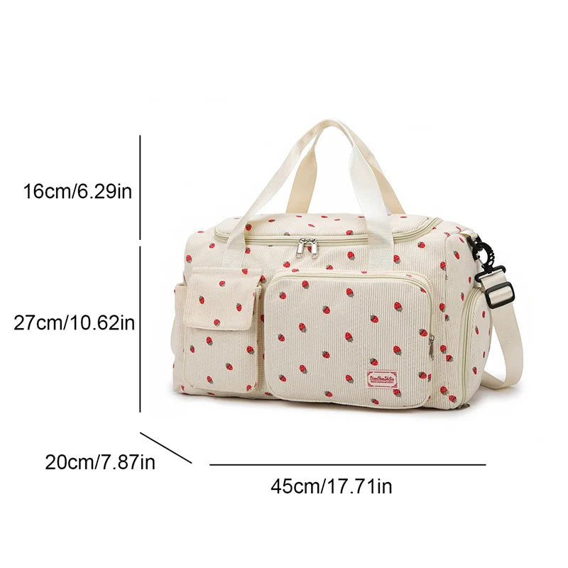 Corduroy Duffle Bag for Women – Large Travel & Gym Tote