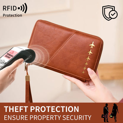 RFID Blocking Family Passport Holder Travel Wallet