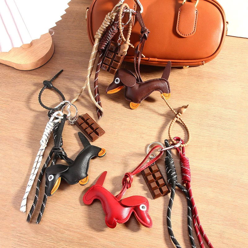 Sausage Dog Keychain Bag Charm – Cute Dachshund Pendant Gift