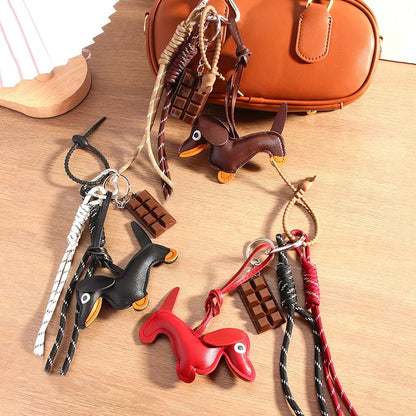 Sausage Dog Keychain Bag Charm – Cute Dachshund Pendant Gift