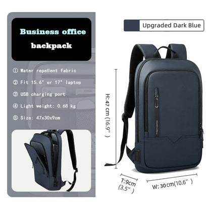 Slim Laptop Backpack for Men – 15.6" Waterproof Business Bag with USB Charging
