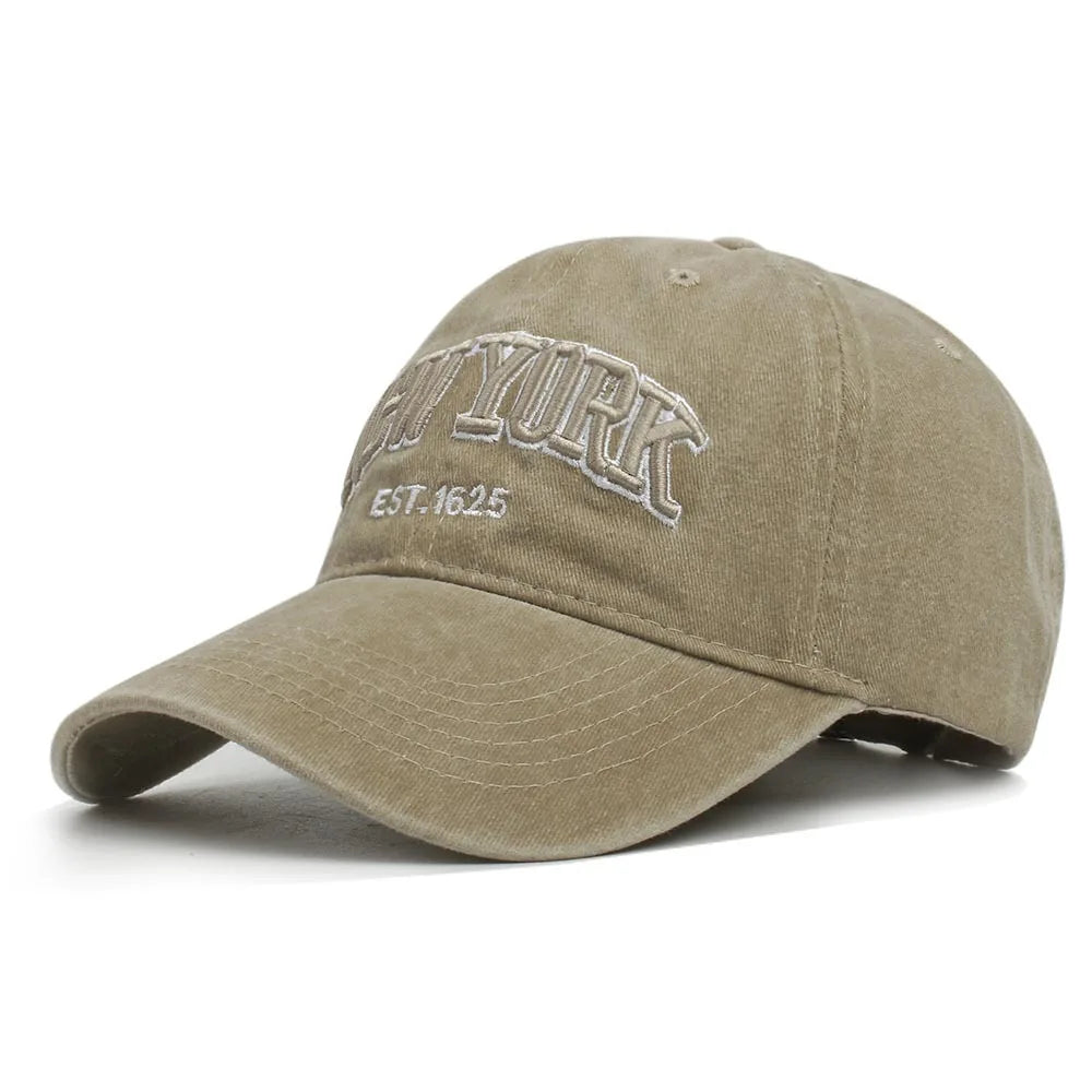 Retro Embroidered Baseball Cap – Washed Cotton Snapback Hat