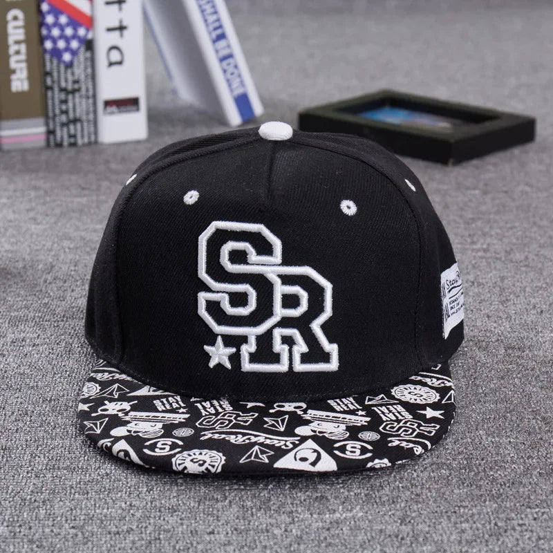 SR Embroidery Snapback Baseball Cap – Unisex Hip Hop Hat