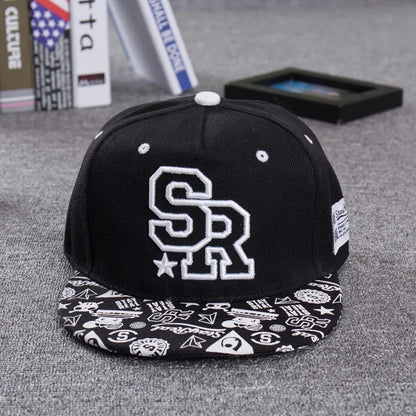 SR Embroidery Snapback Baseball Cap – Unisex Hip Hop Hat