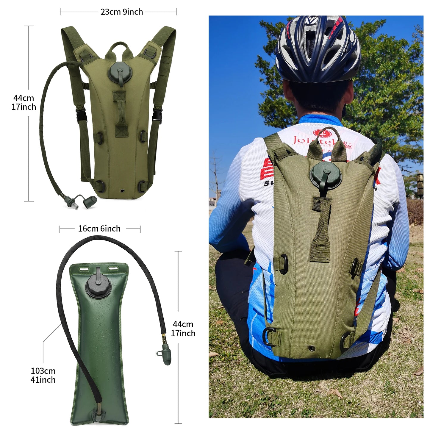 Hydration Backpack with 3L Water Bladder – Tactical Camel Pack
