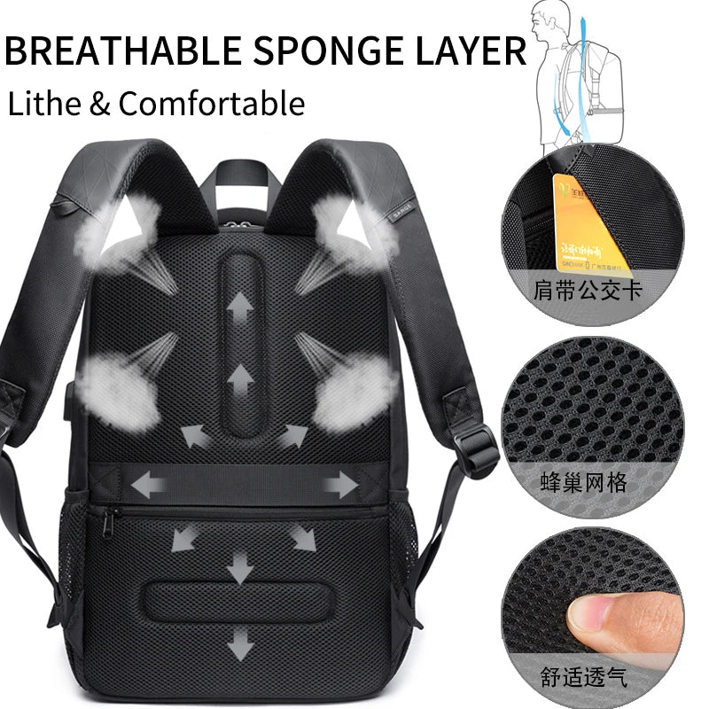BANGE Men's Laptop Backpack with USB Charging Port – Travel & Business