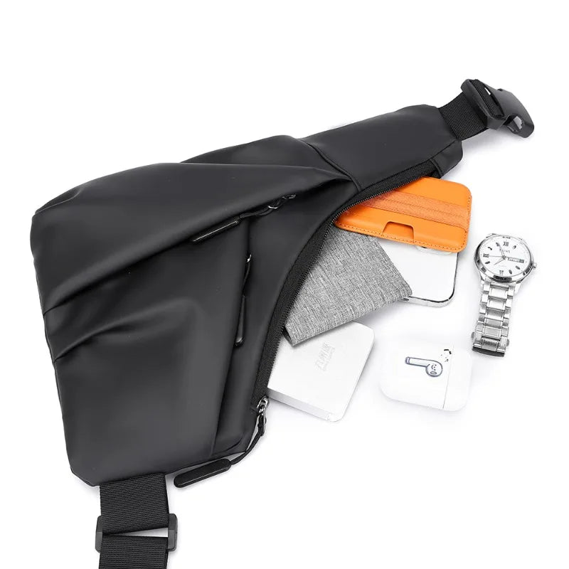 Anti-Theft Sling Bag – Men's Triangle Chest Crossbody