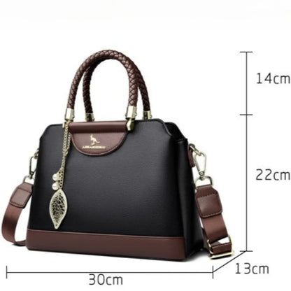 Luxury PU Leather Crossbody Bag for Women – 3-Layer Designer Handbag