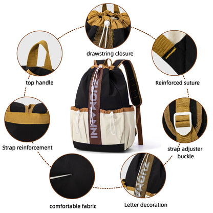 Drawstring Sports Backpack – Multi-Compartment Gym & Outdoor Bag