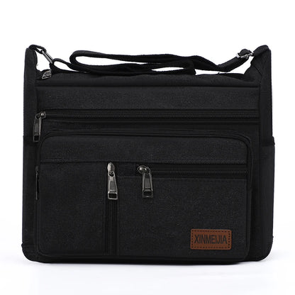 Men's Canvas Crossbody Shoulder Bag Multi-Compartment