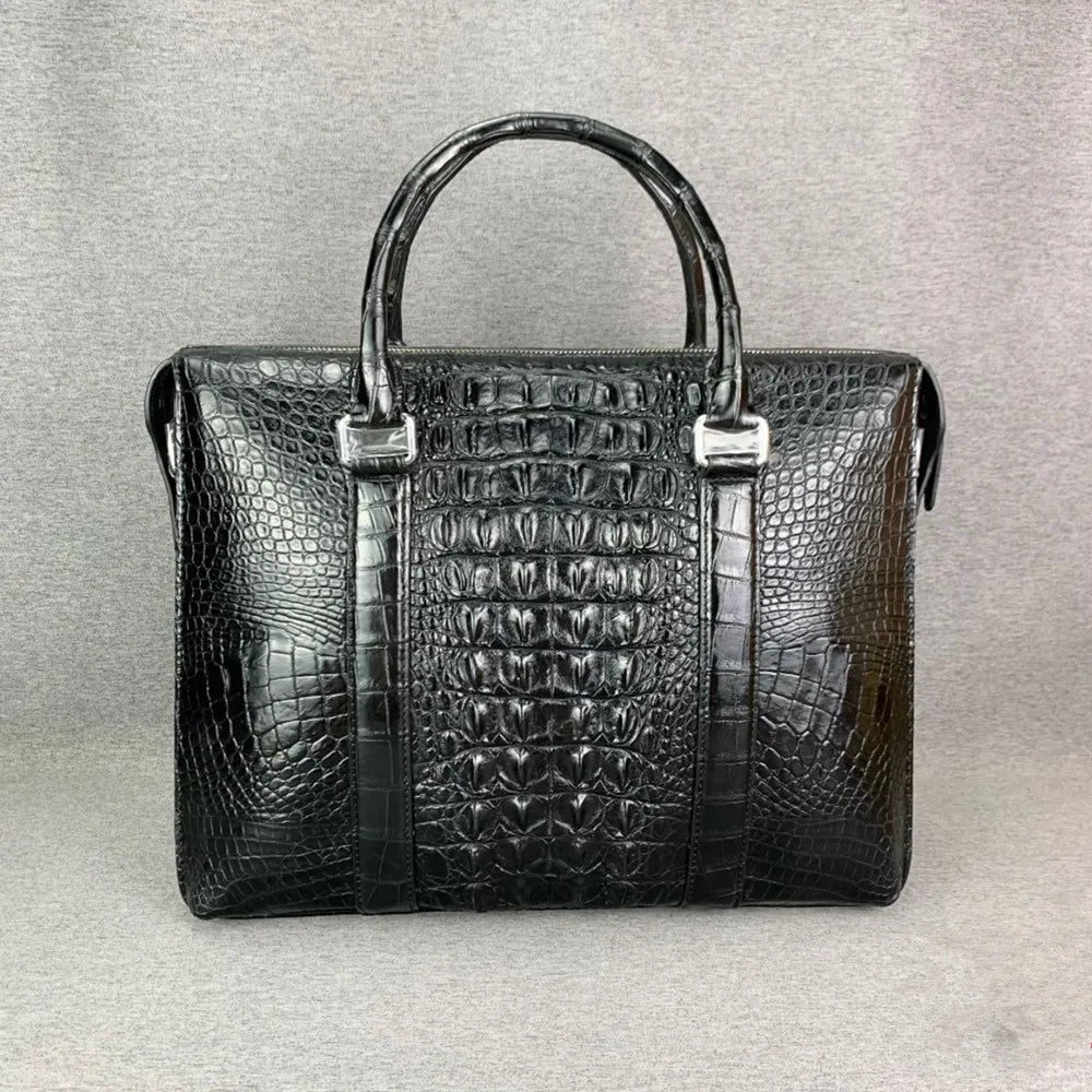 Crocodile Leather Briefcase Men's Luxury Business Laptop Bag