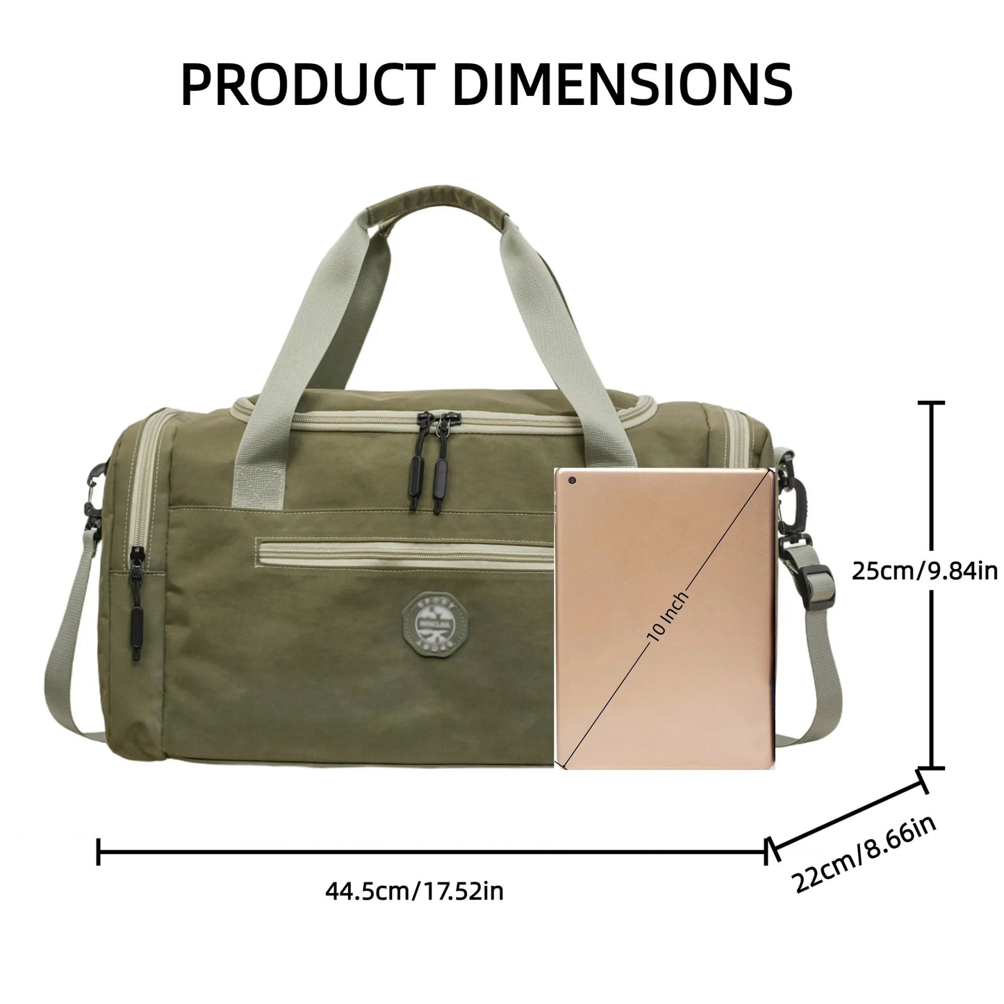 Sports Duffle Bag – Large Capacity Travel Gym Bag with Shoulder Strap