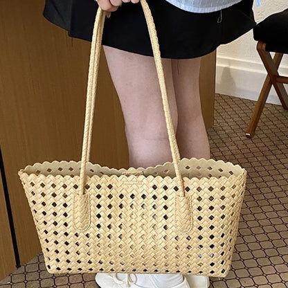 Woven Hollow Shoulder Bag – Women's Summer Beach Handbag & Purse