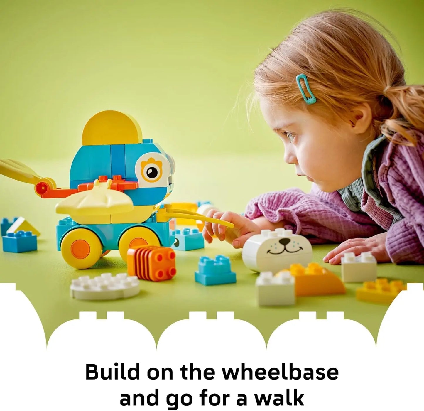 LEGO DUPLO 10448 3-in-1 Animals on Wheels – 58-Piece Toddler Set